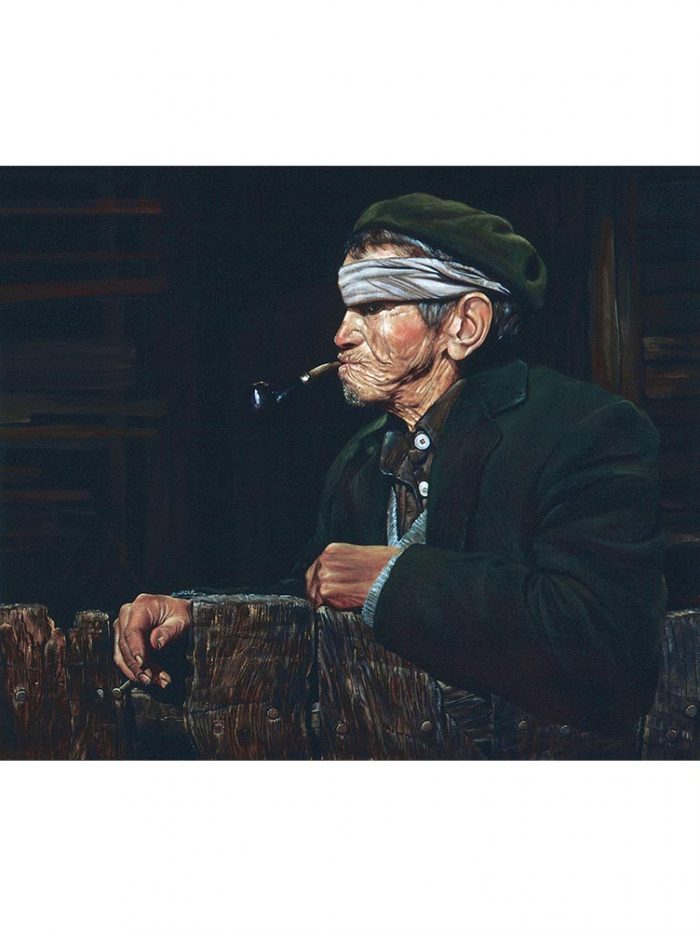 Reproducción de arte - imagen destacada- Fumador - Óleo - Realismo - pintado por Fernando Pagador