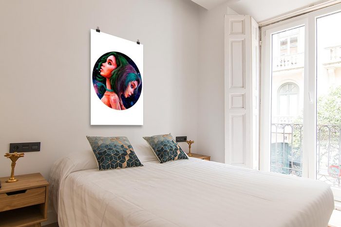 Reproducción de arte en lámina - dormitorio con balcón - Géminis - Diseño Digital - Zodiaco - Ilustración -pintado por Adrian Pagador