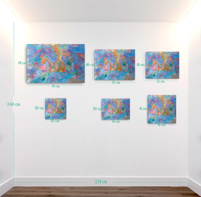Reproducción de arte en lienzo- medidas - Espacio de Comunicación - Encáustico - Geometria y Abstracción - Matérica -pintado por Fernando Pagador
