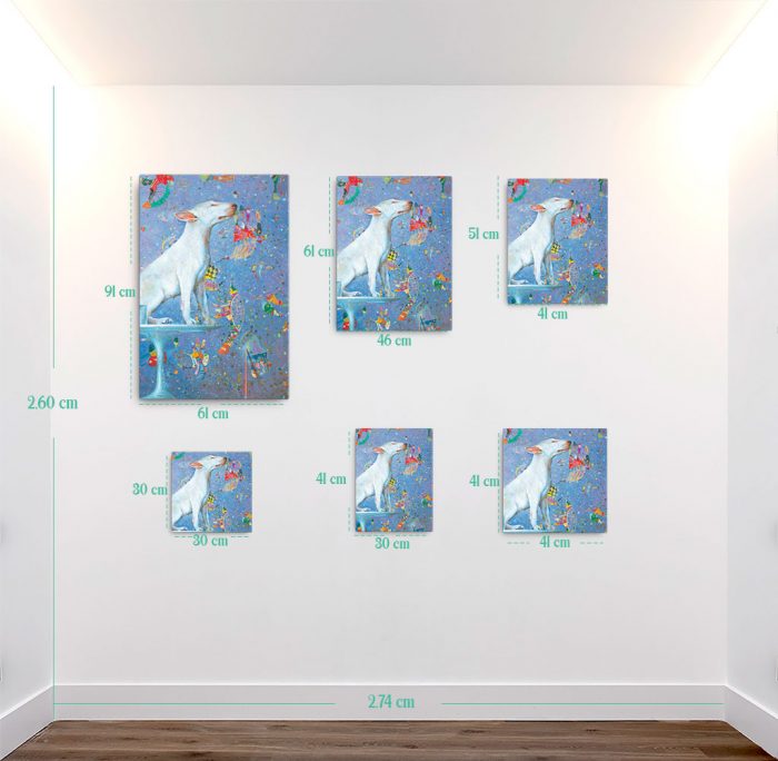 Reproducción de arte en lienzo - medidas - El Perro de Kandinsky - Óleo - Realismo Cósmico-pintado por Fernando Pagador